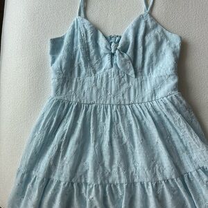 Light Blue Tie-Front Sundress